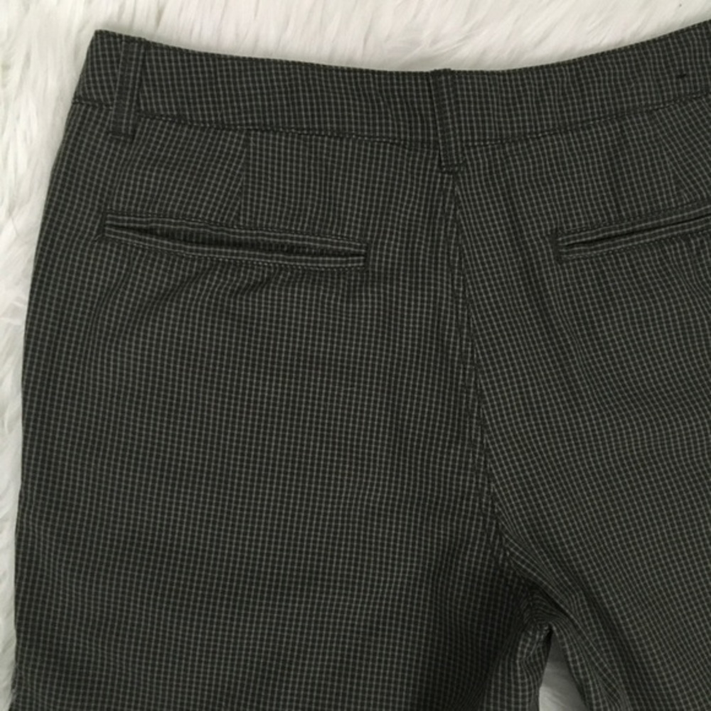 Adam Levine Mens Shorts Tiny Plaid Green Flat Front 34 Bermuda Welt Back Pockets - Picture 4 of 14